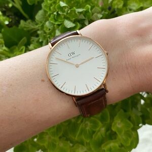 Daniel Wellington Classic St Mawes 41 mm Rose Gold Brown Leather Watch